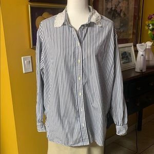 Gap Doen Striped Blue and White Oversized Shirt